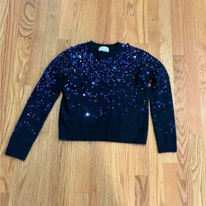 Navy Sweater with Purple Sequins
